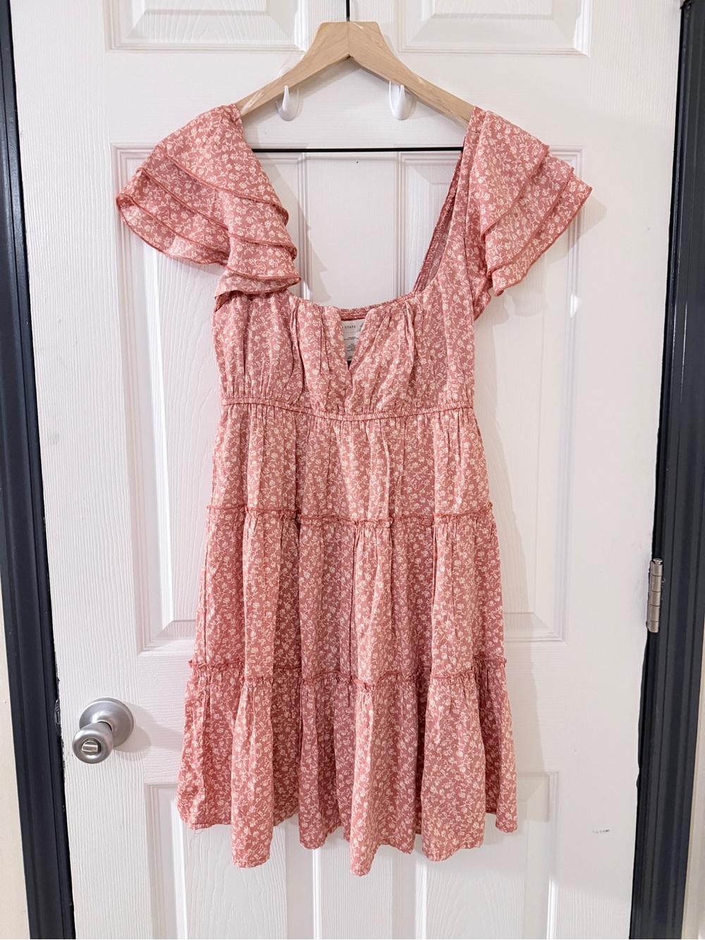 Altar'd State Pink Floral Ruffle Tiered Sundress